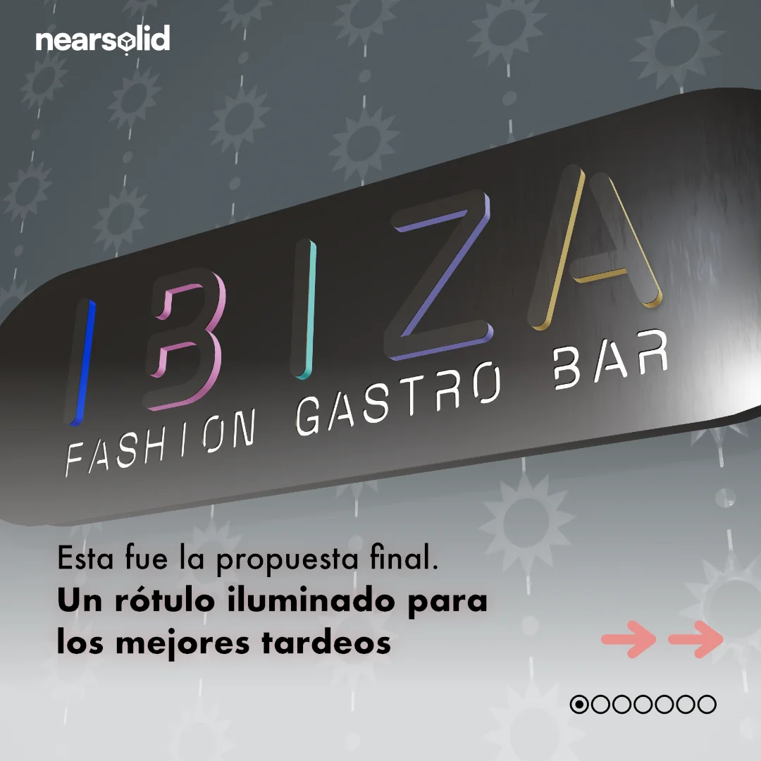 Propuesta 3D de rótulo interior para pub